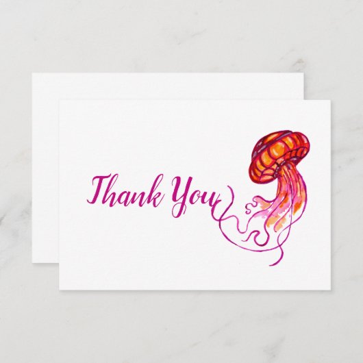 Red Jellyfish Hartelijk dank Bedankkaart (Voorkant / Achterkant)