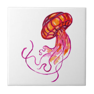 Red Jellyfish Tegeltje