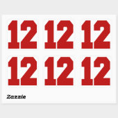 Red Jersey nummer 12 Vierkante Sticker (Vel)