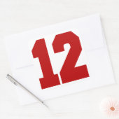 Red Jersey nummer 12 Vierkante Sticker (Envelop)