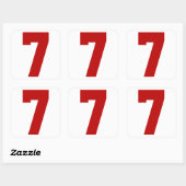 Red Jersey Nummer 7 Vierkante Sticker (Vel)