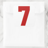 Red Jersey Nummer 7 Vierkante Sticker (Tas)