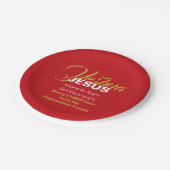 Red JESUS REASON SEASON Kerstmis Papieren Bordje (Gekanteld)