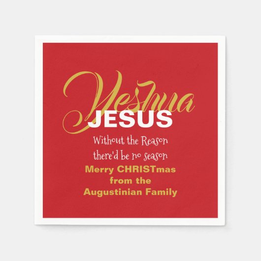 Red JESUS REASON SEASON-kerstpapier Servet (Voorkant)