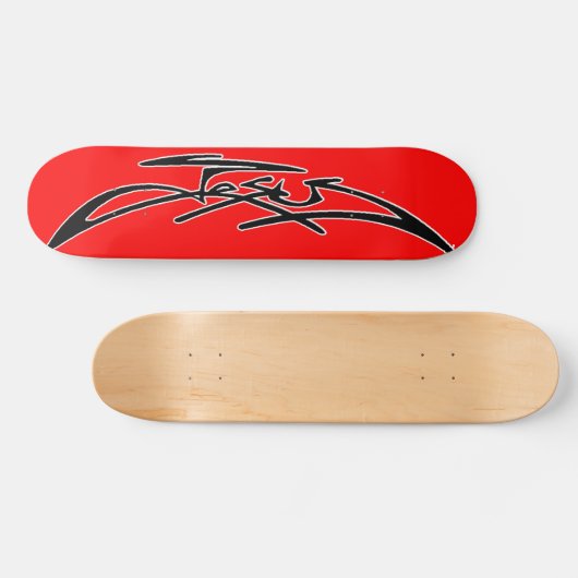 Red Jesus Skateboard (Horizontaal)
