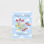 Red Jet Planes 60th (Blue Sky) Birthday Card Kaart (Voorkant)