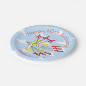 Red Jet Planes 60th Blue Sky Borden Papieren Bordje (Gekanteld)