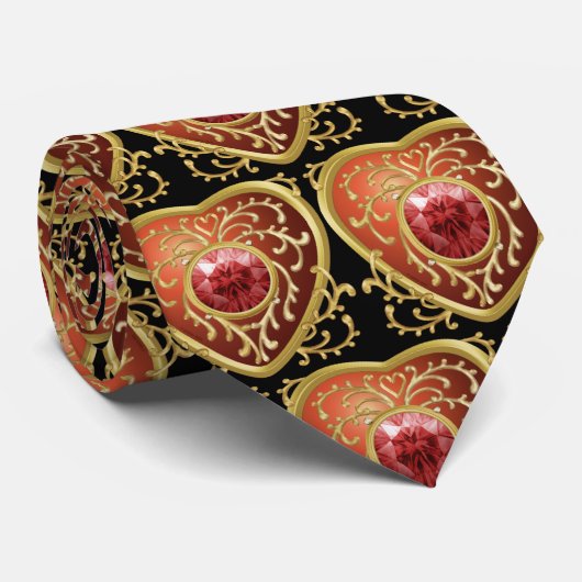 Red Jewel Fairy Heart Stropdas (Opgerold)