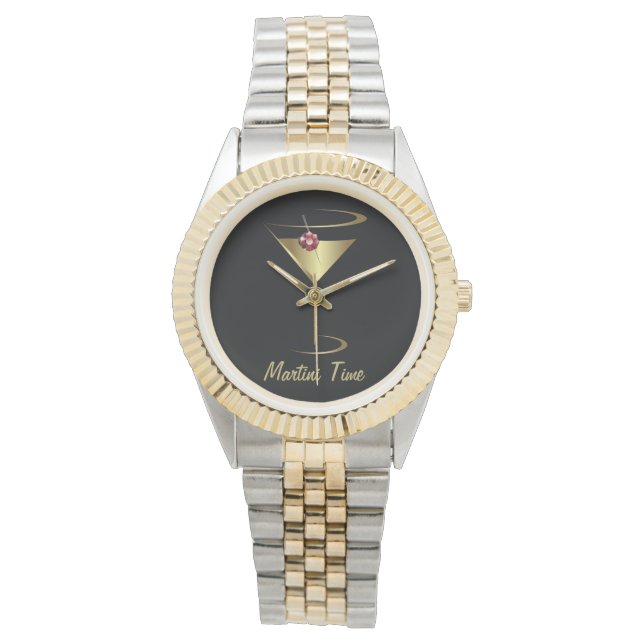 Red Jewel Gold Metallic-Time voor Martini Horloge (Voorkant)