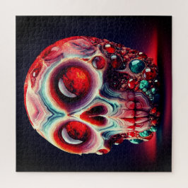 Red Jeweled Geode Skull Legpuzzel