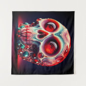 Red Jeweled Geode Skull Wandkleed (Voorkant (horizontaal))
