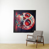 Red Jeweled Geode Skull Wandkleed (In Situ (horizontaal))