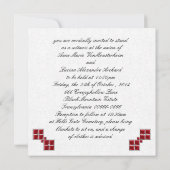 Red Jeweled Kijk Gothic Damask Kaart (Achterkant)