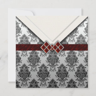 Red Jeweled Kijk Gothic Damask Kaart