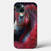 Red Jeweled Unicorn Fantasy Art Case-Mate iPhone Case (Achterkant)