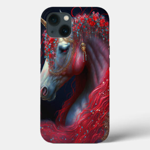Red Jeweled Unicorn Fantasy Art Case-Mate iPhone Case