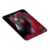 Red Jeweled Unicorn Fantasy Art Magneet (Rechterzijde)