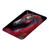 Red Jeweled Unicorn Fantasy Art Magneet (Linkerzijde)