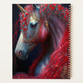 Red Jeweled Unicorn Fantasy Art Planner (Achterkant)