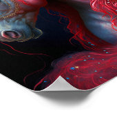 Red Jeweled Unicorn Fantasy Art Poster (Hoek)