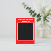 Red Jewelry Earrings Display QR Codes Visitekaartje (Staand voorkant)