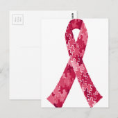 Red Jigzaag Puzzle Pattern Ribbon Briefkaart (Voorkant / Achterkant)