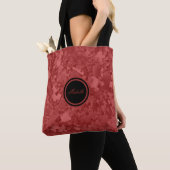 Red Jigzaag Puzzles Voeg naam of monogram toe Tote Bag (Dichtbij)