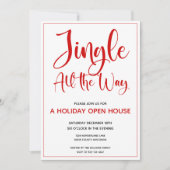 Red Jingle All The Way Holiday Party Kaart (Voorkant)