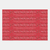 Red "Jingle Bells" kerstkarol Inpakpapier Vel (Voorkant 3)