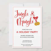 Red Jingle en Mingle Holiday Party Kaart (Voorkant)