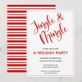 Red Jingle en Mingle-kerstparty Kaart (Voorkant / Achterkant)
