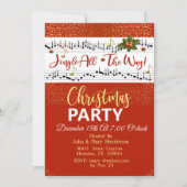 Red Jingle helemaal door de kerstuitnodiging Kaart (Voorkant)