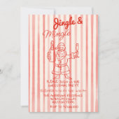 Red Jingle & Mingle Kerstfeest Kaart (Voorkant)