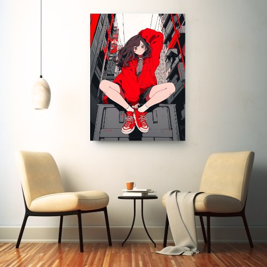 RED JK アートパネル｜寿司娘 Art Panel GenerativeAI Canvas Afdruk