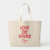 Red Joie de Vivre Paris Custom Year Frans Grote Tote Bag (Achterkant)