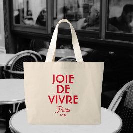 Red Joie de Vivre Paris Custom Year Frans Grote Tote Bag