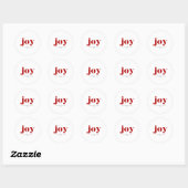 Red Joy Bold Tygraphy Modern Christmas  Ronde Sticker (Vel)