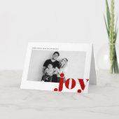 Red JOY Bold Typografie Moderne Foto Kerstmis Feestdagen Kaart (Voorkant)