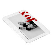 Red Joy Bold Typografie Moderne Foto Kerstmis Magneet (Rechterzijde)