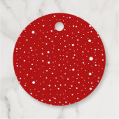 Red JOY Bold Typografie Moderne Kerst Bedankjes Labels (Achterkant)