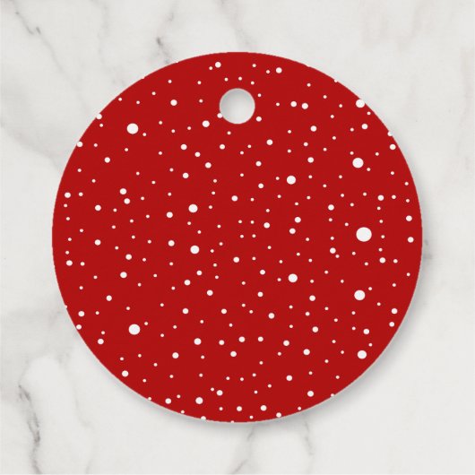 Red JOY Bold Typografie Moderne Kerst Bedankjes Labels (Achterkant)