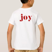 Red JOY Bold Typografie Moderne Kerst T-shirt (Achterkant)