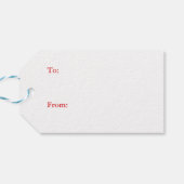 Red Joy Faux Folie kerstfeestdag Cadeaulabel (Achterkant Horizontaal)