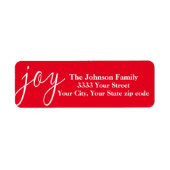 Red Joy kerstretour-adreslabels Etiket (Voorkant)