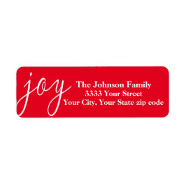Red Joy kerstretour-adreslabels Etiket