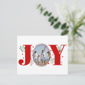 Red Joy met kerstfeestfoto's met bessen Briefkaart (Staand voorkant)