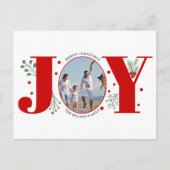 Red Joy met kerstfeestfoto's met bessen Briefkaart (Voorkant)