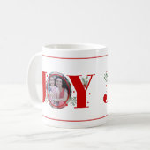 Red Joy met kerstfoto's met bessen Koffiemok (Voorkant links)