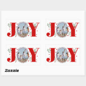 Red Joy met kerstfoto's met bessen Rechthoekige Sticker (Vel)