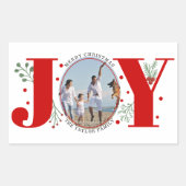 Red Joy met kerstfoto's met bessen Rechthoekige Sticker (Voorkant)
